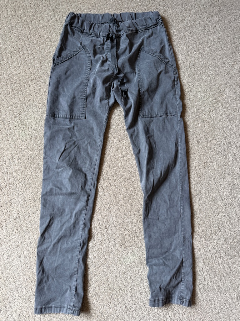 Tina Stephens Made In Italy Casual Drawstring Jogger Pants In Slate Gray